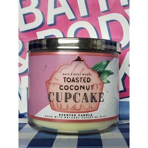 BBW Toasted Coconut Cupcake Large 3 Wick Candle Home Fragrance Decor